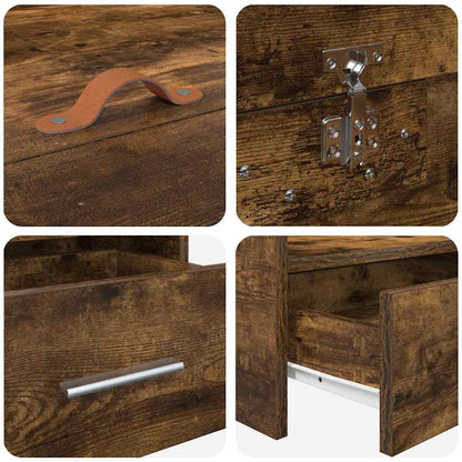 Bed Frame with Headboard Smoked Oak 90 x 190 cm Engineered Wood