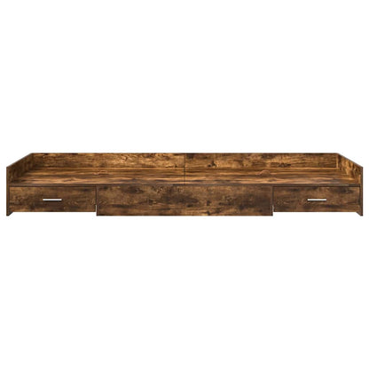 Bed Frame with Headboard Smoked Oak 90 x 190 cm Engineered Wood