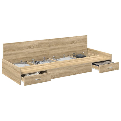 Bed Frame with Headboard Sonoma Oak 75 x 190 cm Engineered Wood