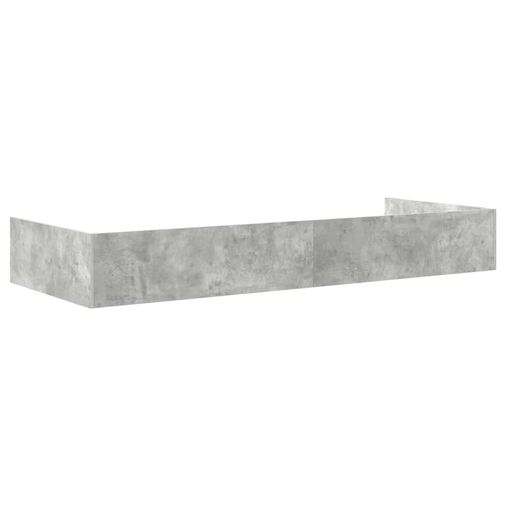 Bed Frame with Drawer Concrete Grey 75 x 190 cm Engineered Wood