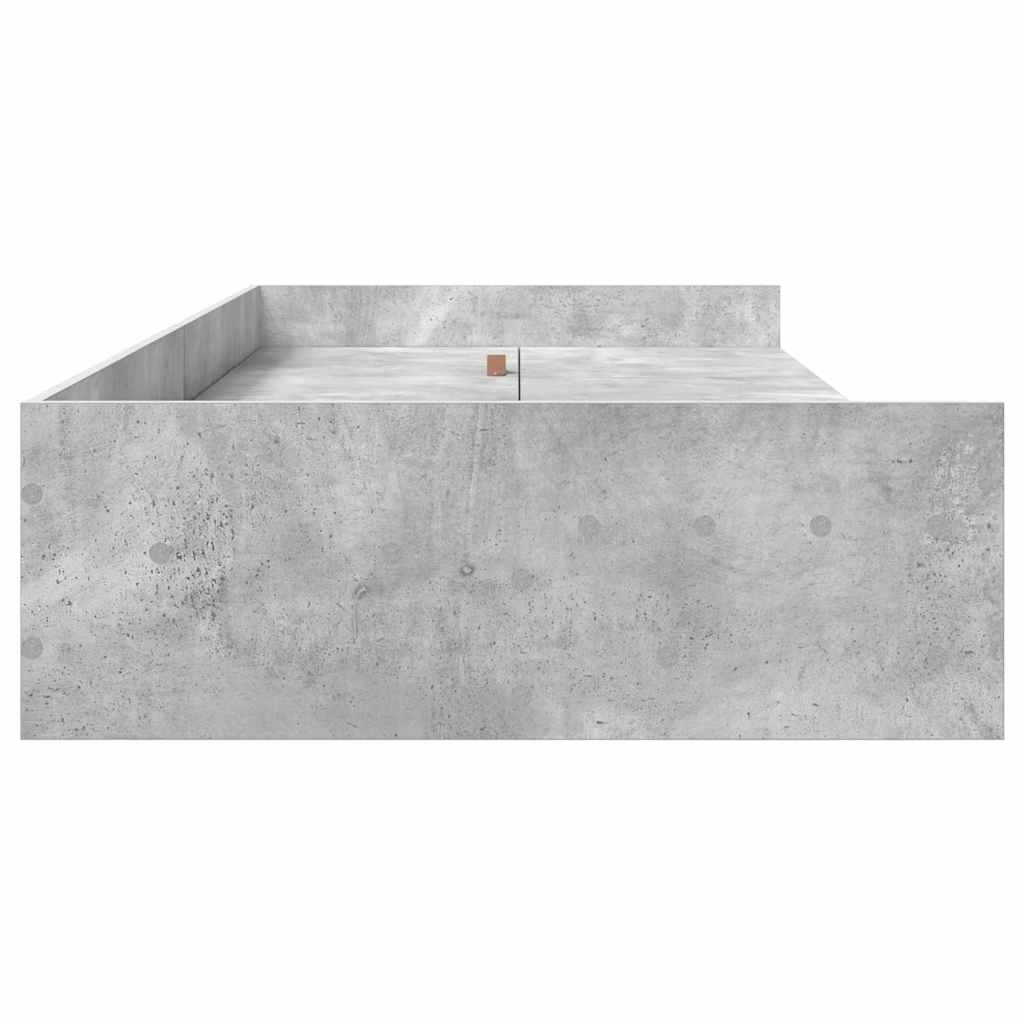 Bed Frame with Drawer Concrete Grey 75 x 190 cm Engineered Wood