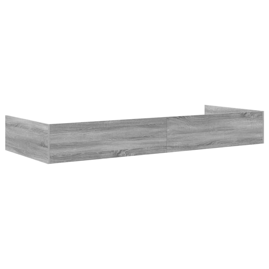 Bed Frame with Drawer Grey Sonoma 75 x 190 cm Engineered Wood
