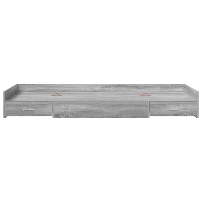 Bed Frame with Drawer Grey Sonoma 75 x 190 cm Engineered Wood