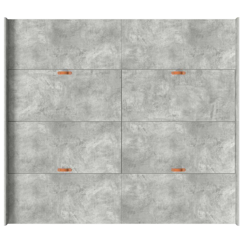 Storage Bed Frame Concrete Grey 200 x 200 cm Engineered Wood