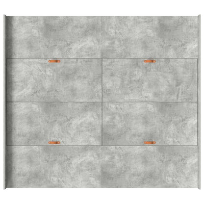 Storage Bed Frame Concrete Grey 200 x 200 cm Engineered Wood