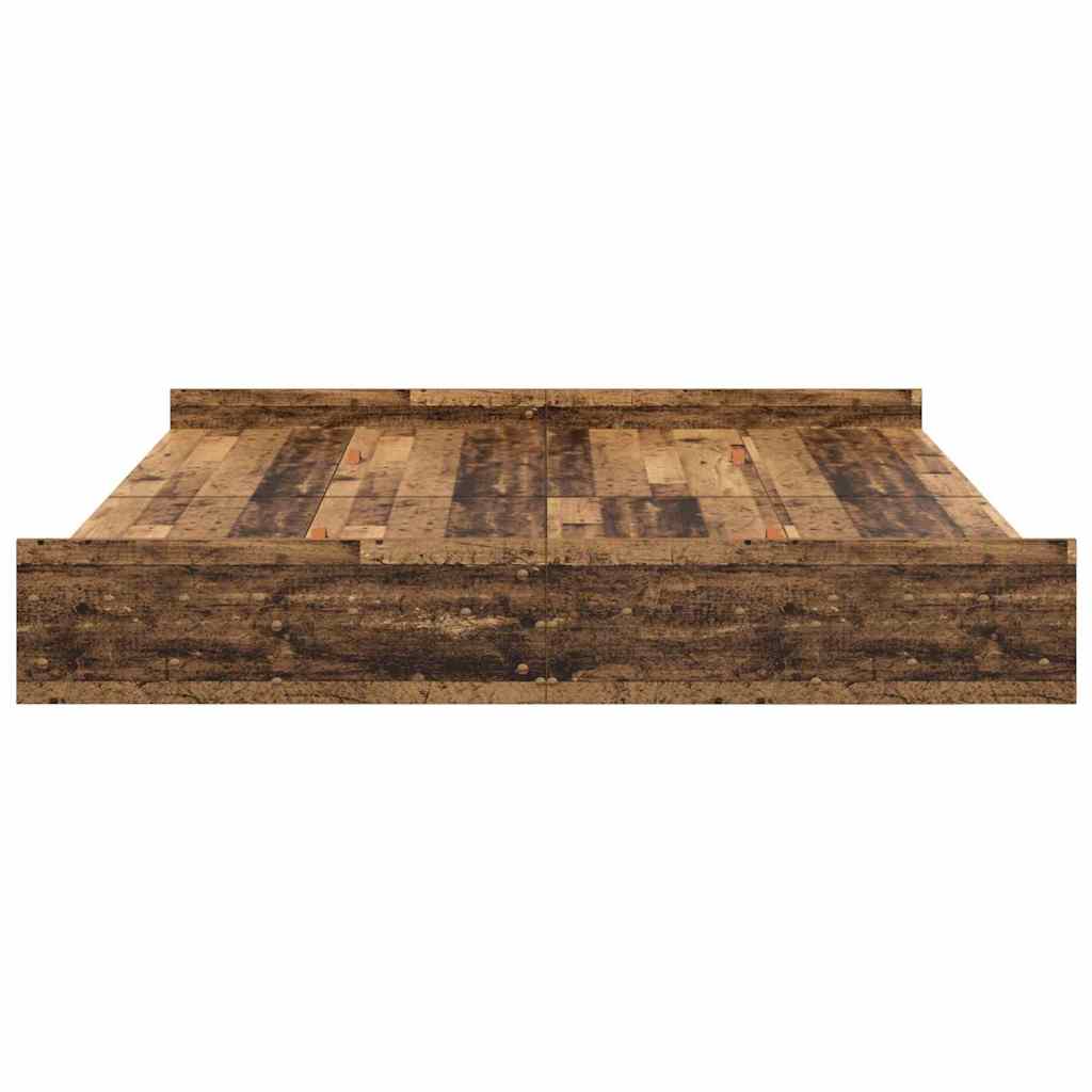 Storage Bed Frame Old Wood 200 x 200 cm Engineered Wood