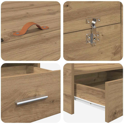 Storage Bed Frame Artisan Oak 200 x 200 cm Engineered Wood