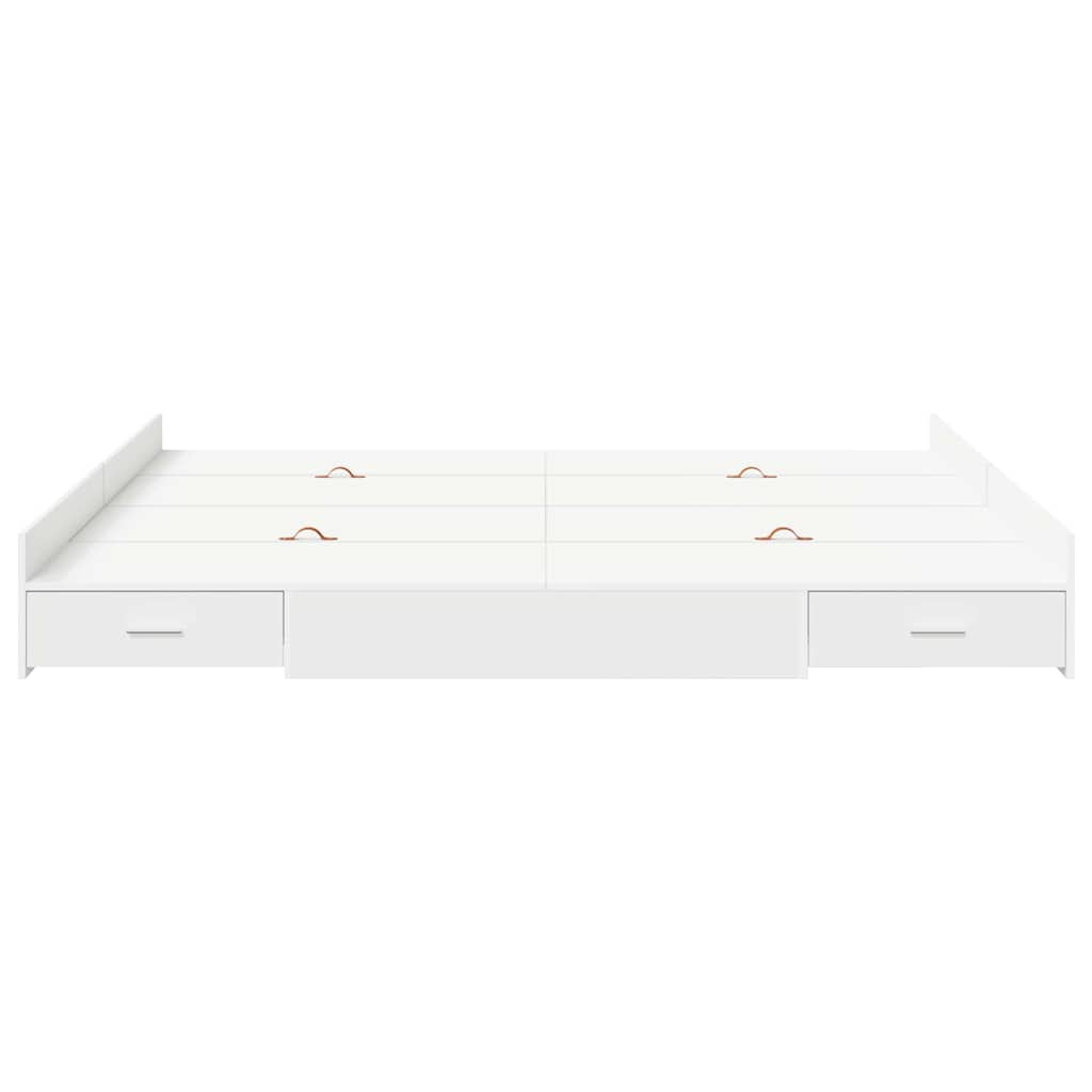 Storage Bed Frame White 180 x 200 cm Engineered Wood