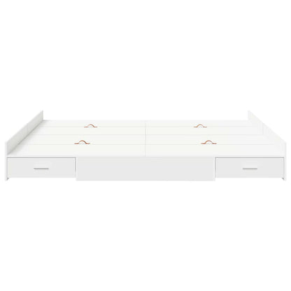 Storage Bed Frame White 180 x 200 cm Engineered Wood