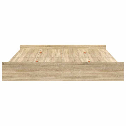 Storage Bed Frame Sonoma Oak 180 x 200 cm Engineered Wood