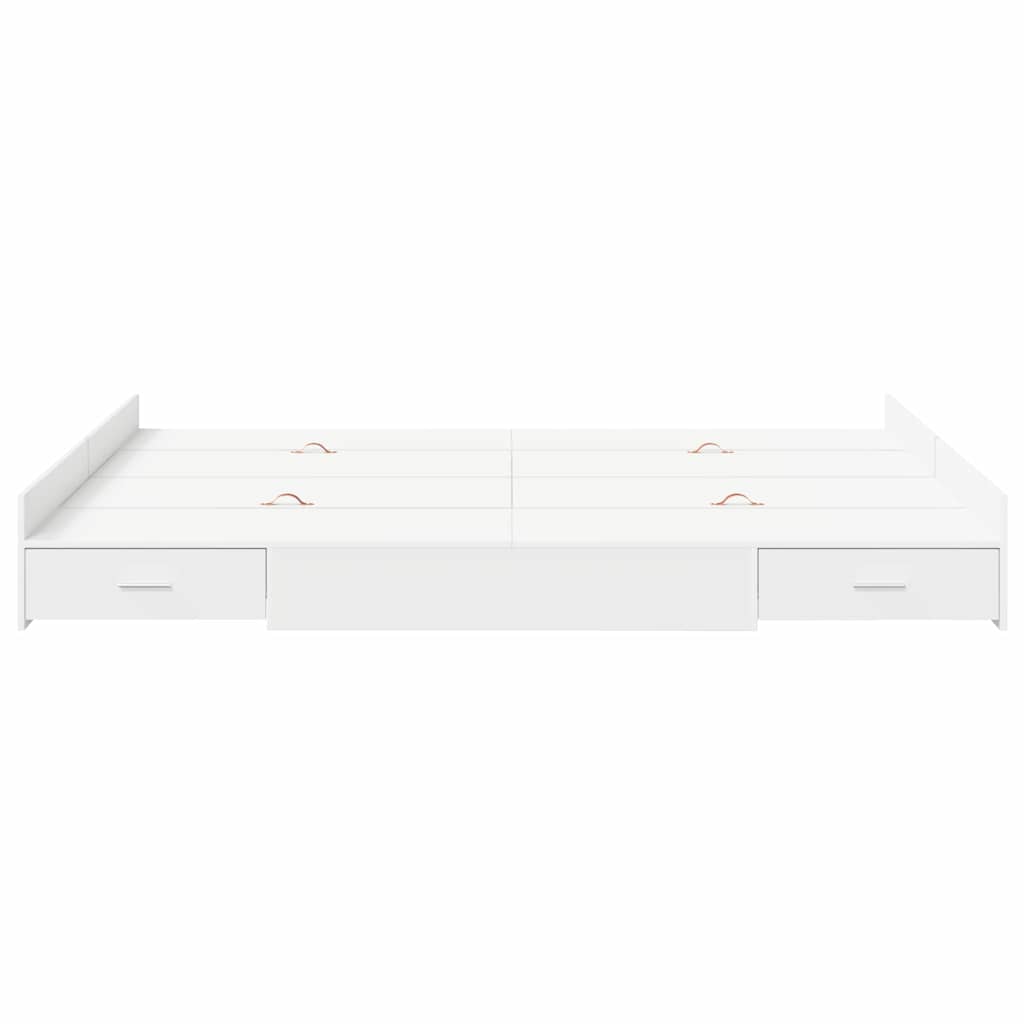 Storage Bed Frame White 160 x 200 cm Engineered Wood