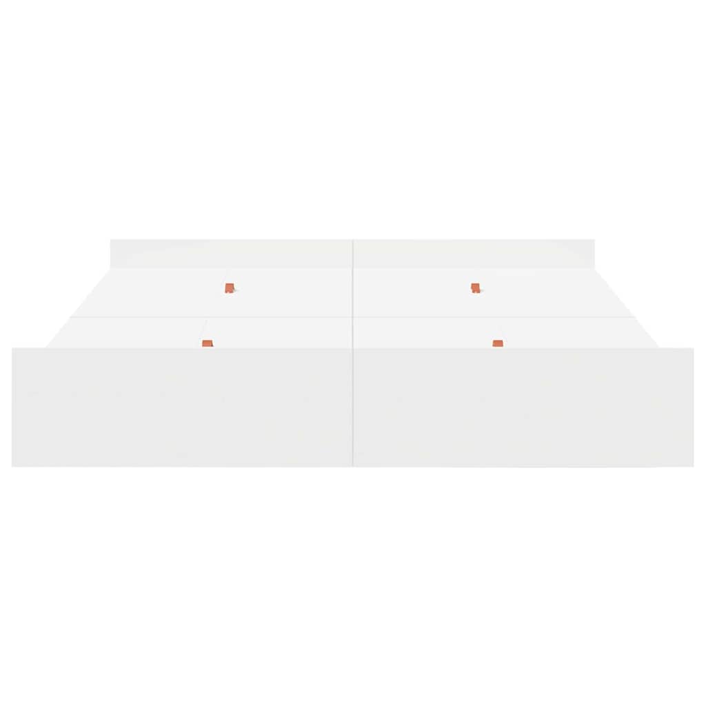 Storage Bed Frame White 160 x 200 cm Engineered Wood