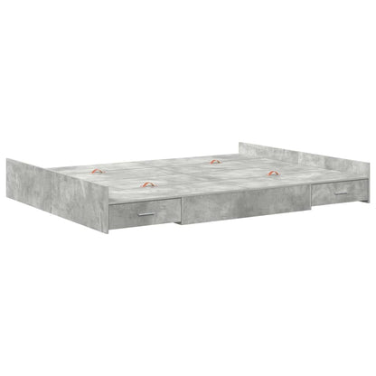 Storage Bed Frame Concrete Grey 160 x 200 cm Engineered Wood