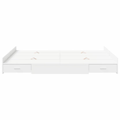 Storage Bed Frame White 150 x 200 cm Engineered Wood