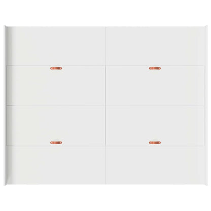 Storage Bed Frame White 150 x 200 cm Engineered Wood