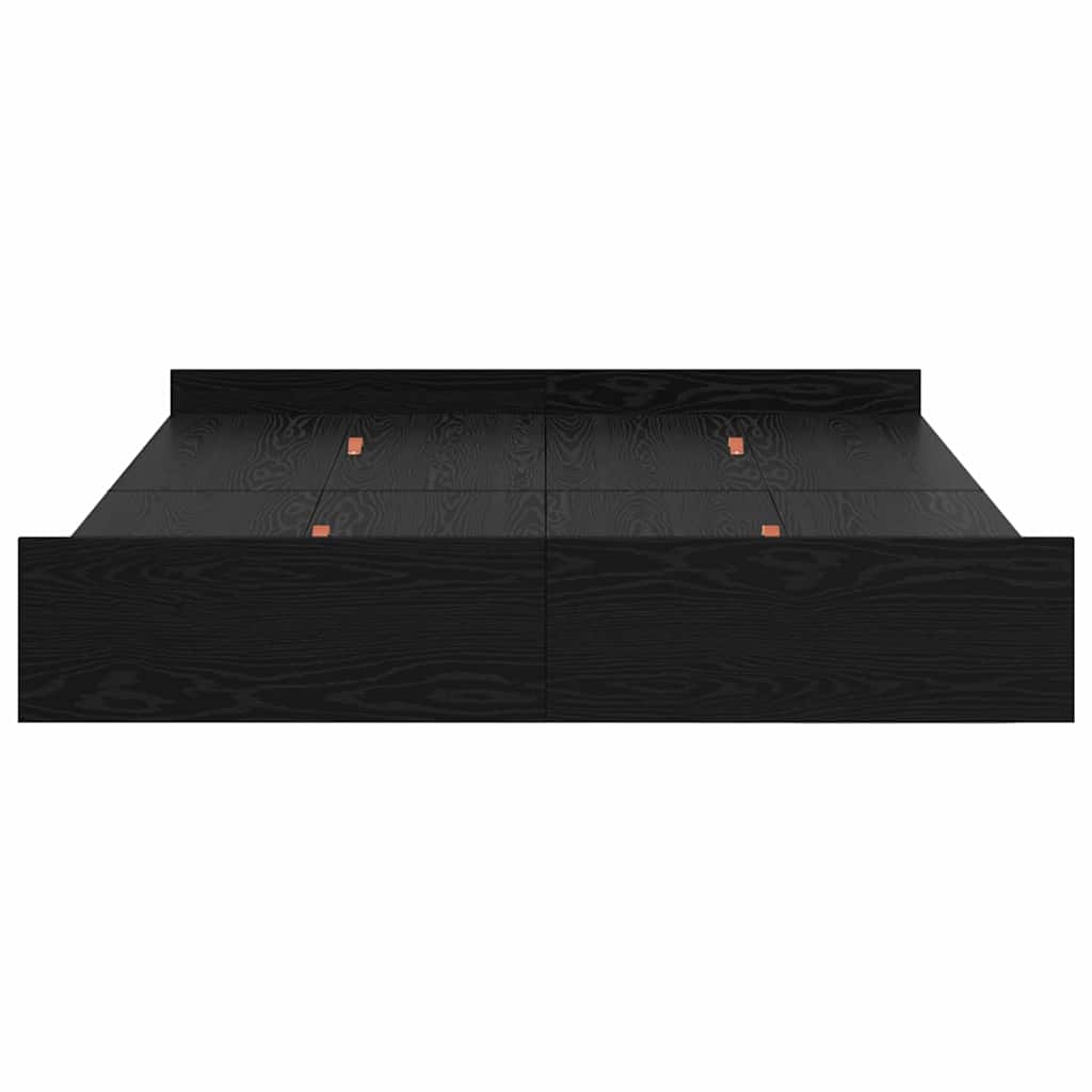 Storage Bed Frame Black Oak 150 x 200 cm Engineered Wood