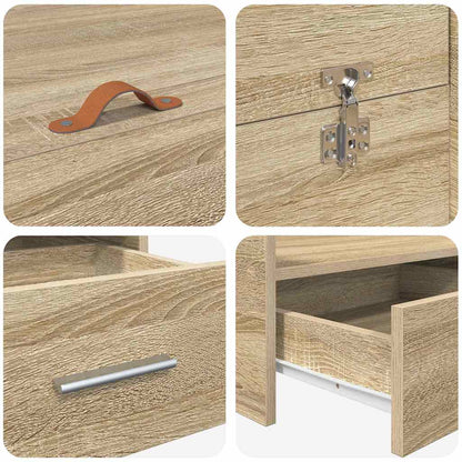 Storage Bed Frame Sonoma Oak 150 x 200 cm Engineered Wood