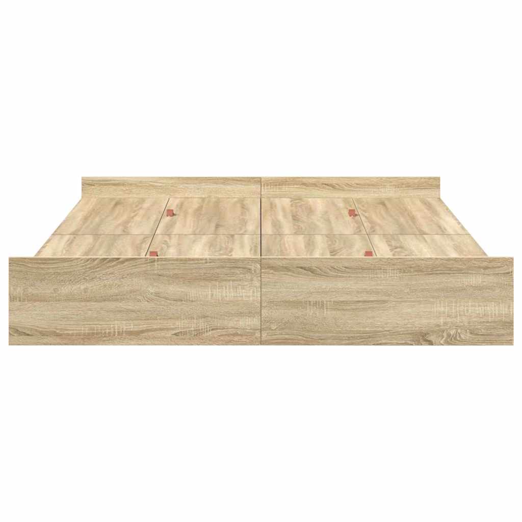 Storage Bed Frame Sonoma Oak 150 x 200 cm Engineered Wood