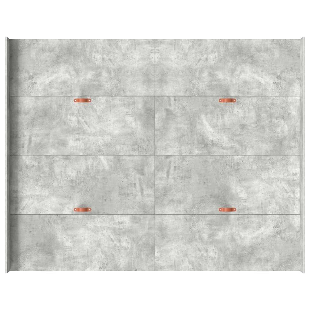 Storage Bed Frame Concrete Grey 150 x 200 cm Engineered Wood