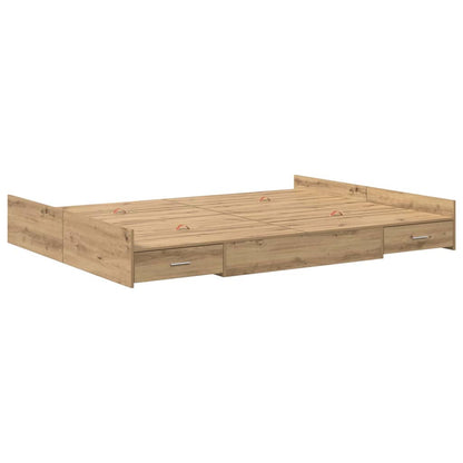 Storage Bed Frame Artisan Oak 150 x 200 cm Engineered Wood