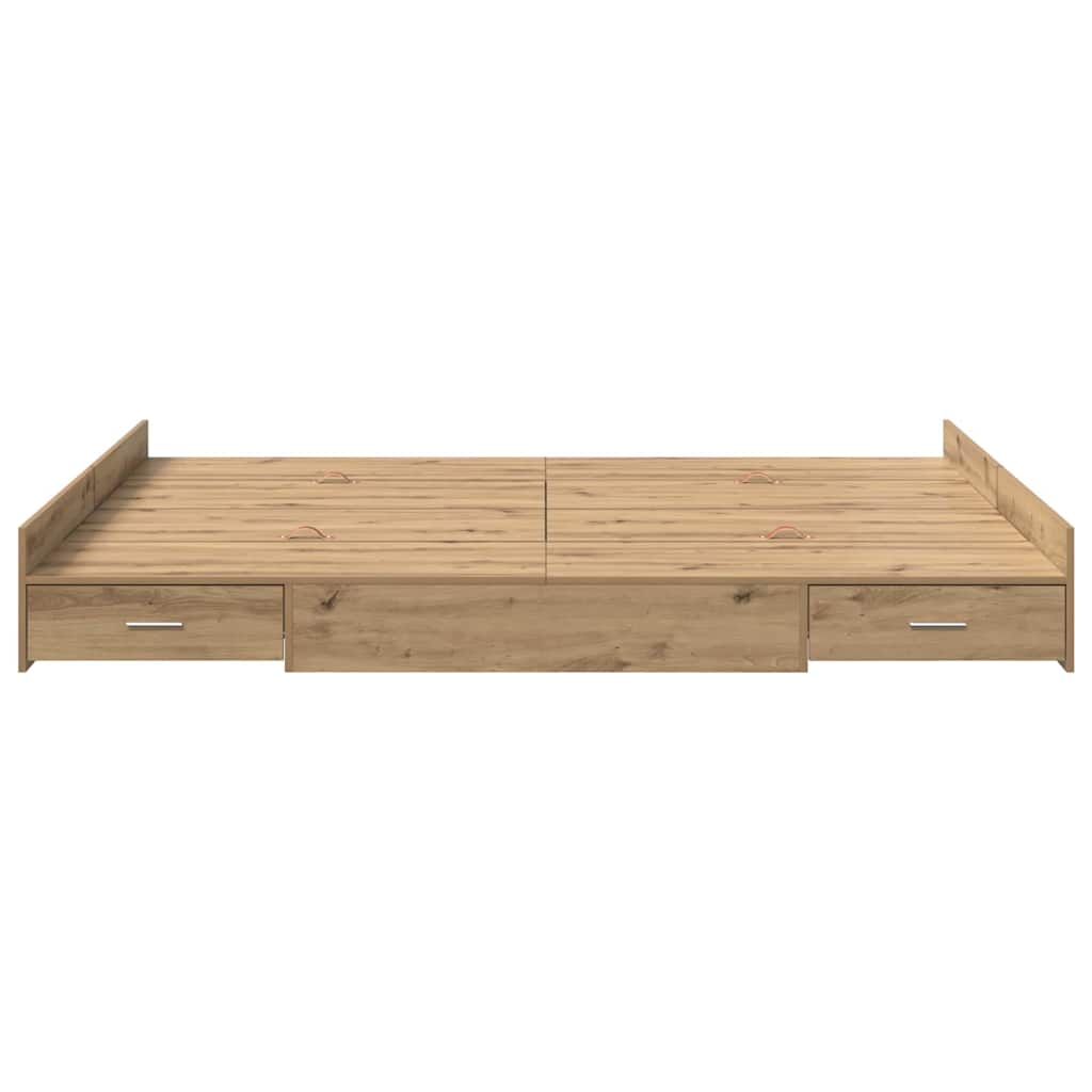 Storage Bed Frame Artisan Oak 150 x 200 cm Engineered Wood