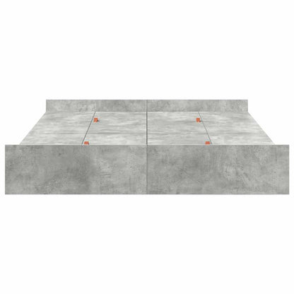 Storage Bed Frame Concrete Grey 140 x 200 cm Engineered Wood