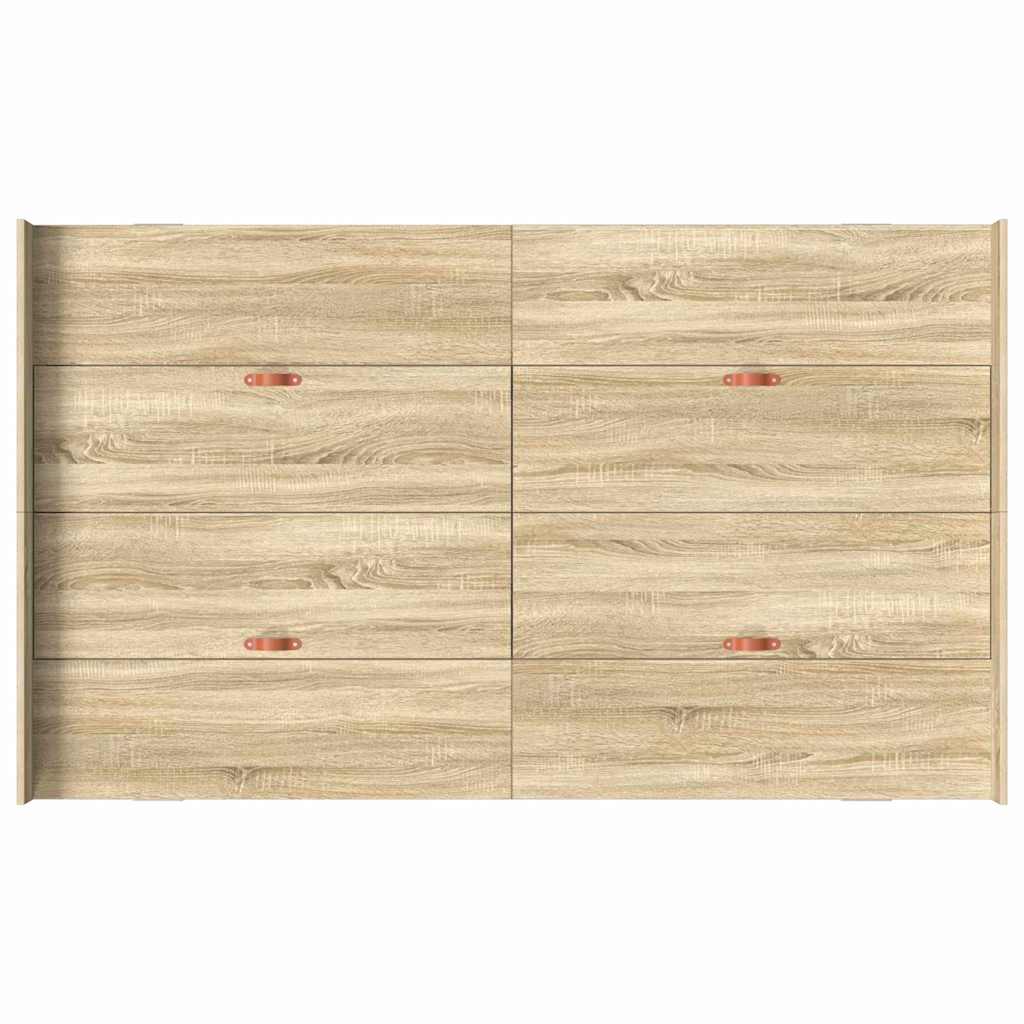 Storage Bed Frame Sonoma Oak 120 x 200 cm Engineered Wood
