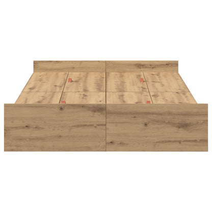 Storage Bed Frame Artisan Oak 120 x 200 cm Engineered Wood