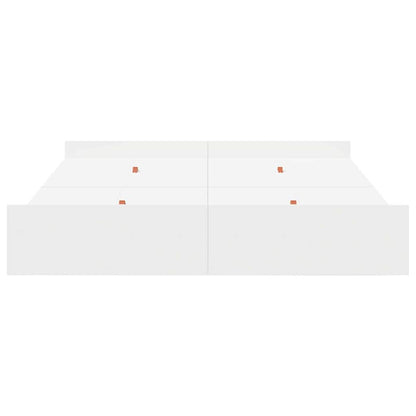 Storage Bed Frame White 140 x 190 cm Engineered Wood