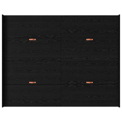 Storage Bed Frame Black Oak 140 x 190 cm Engineered Wood
