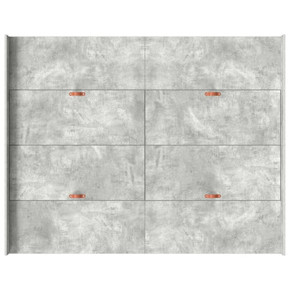 Storage Bed Frame Concrete Grey 140 x 190 cm Engineered Wood
