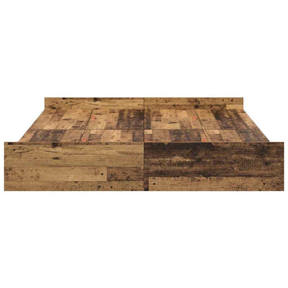 Storage Bed Frame Old Wood 140 x 190 cm Engineered Wood