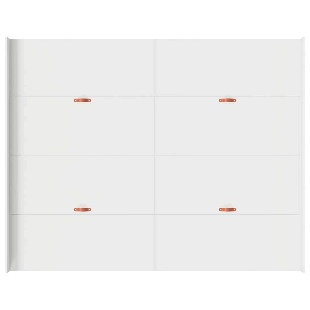 Storage Bed Frame White 135 x 190 cm Engineered Wood