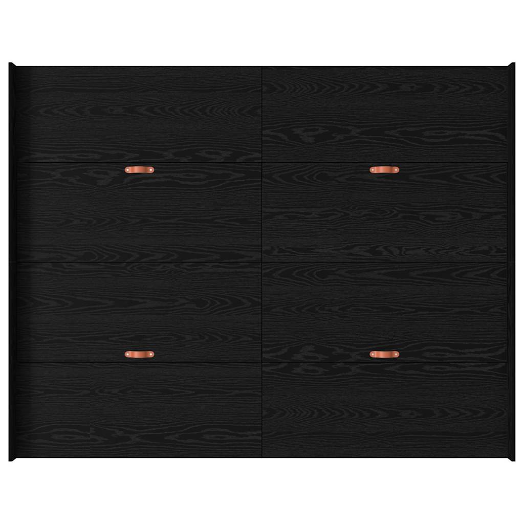 Storage Bed Frame Black Oak 135 x 190 cm Engineered Wood