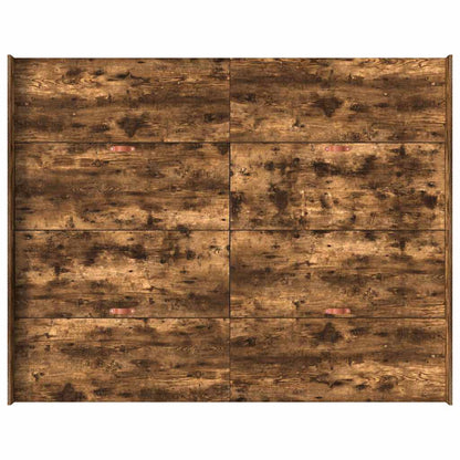 Storage Bed Frame Smoked Oak 135 x 190 cm Engineered Wood