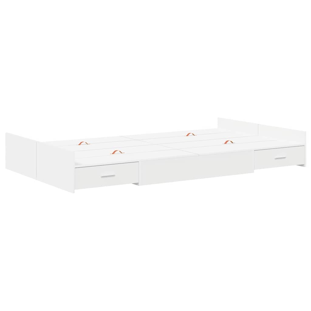 Storage Bed Frame White 120 x 190 cm Engineered Wood