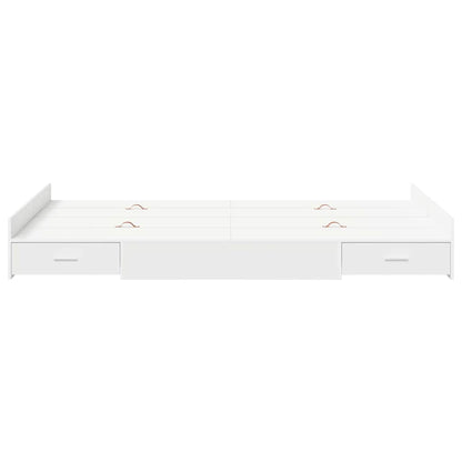 Storage Bed Frame White 120 x 190 cm Engineered Wood