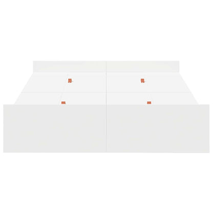 Storage Bed Frame White 120 x 190 cm Engineered Wood