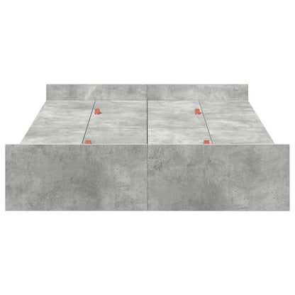 Storage Bed Frame Concrete Grey 120 x 190 cm Engineered Wood