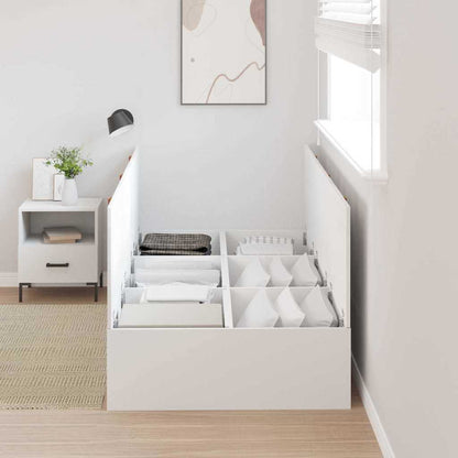 Storage Bed Frame White 80 x 200 cm Engineered Wood
