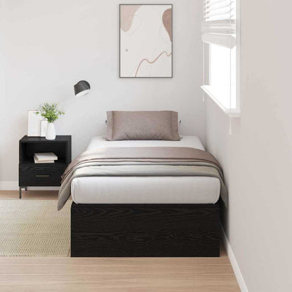 Storage Bed Frame Black Oak 80 x 200 cm Engineered Wood