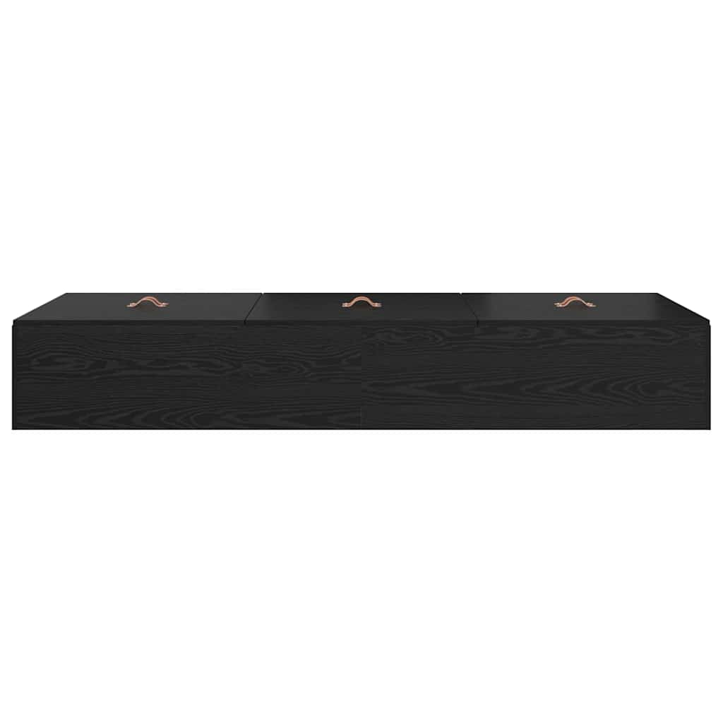 Storage Bed Frame Black Oak 80 x 200 cm Engineered Wood