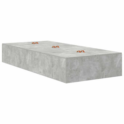 Storage Bed Frame Concrete Grey 80 x 200 cm Engineered Wood