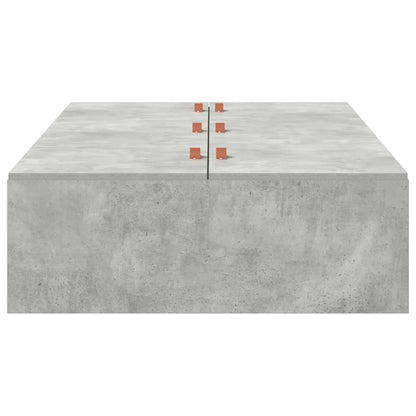 Storage Bed Frame Concrete Grey 80 x 200 cm Engineered Wood
