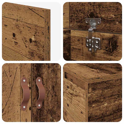 Storage Bed Frame Old Wood 80 x 200 cm Engineered Wood