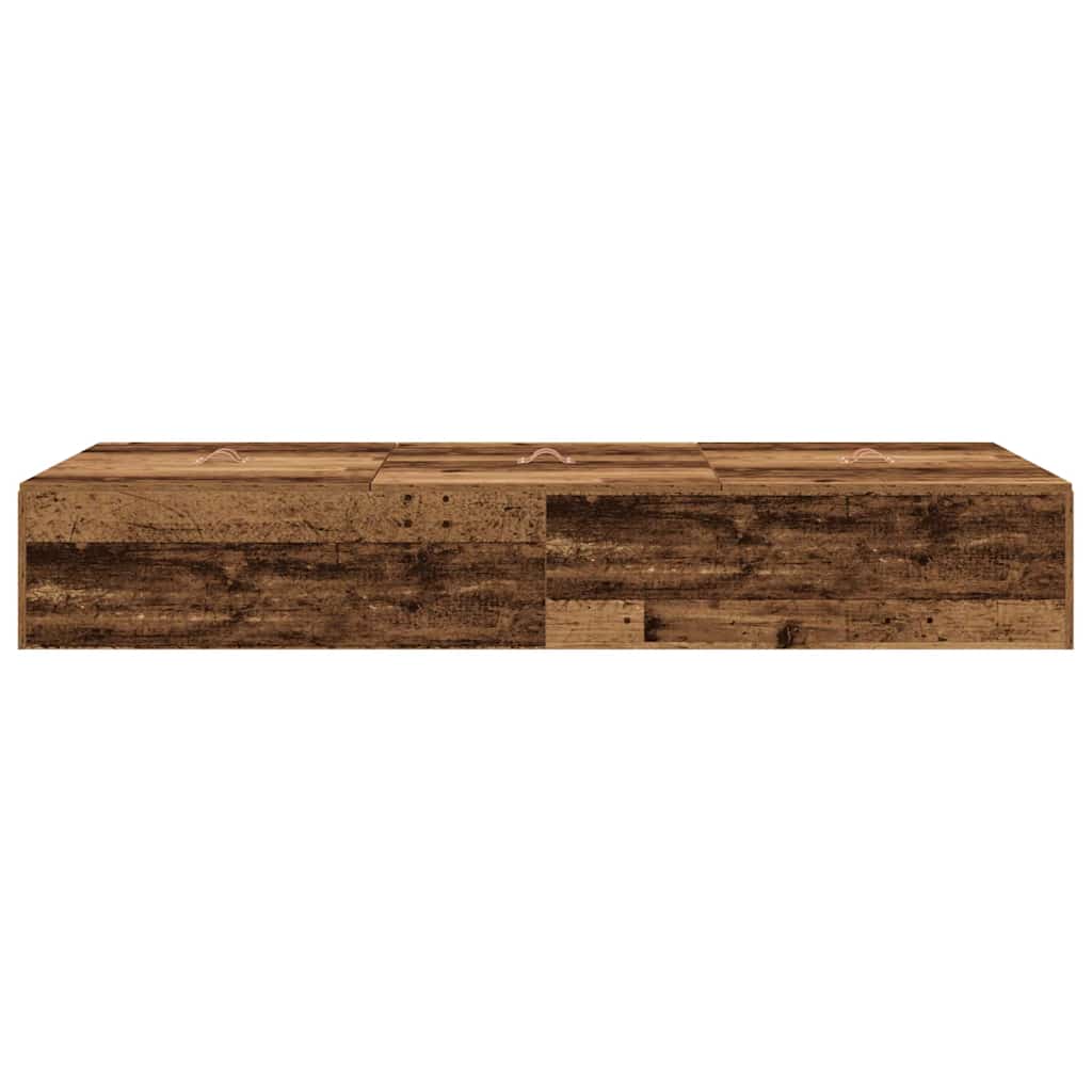 Storage Bed Frame Old Wood 80 x 200 cm Engineered Wood