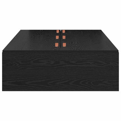 Storage Bed Frame Black Oak 90 x 200 cm Engineered Wood