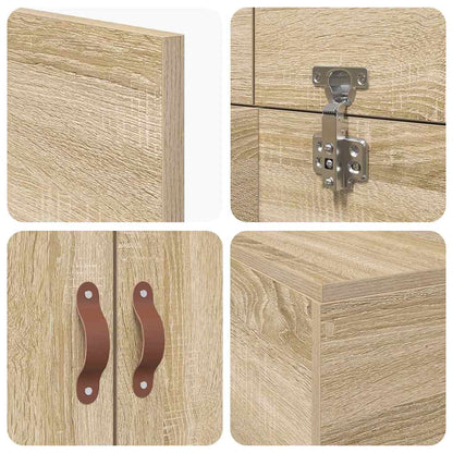 Storage Bed Frame Sonoma Oak 90 x 200 cm Engineered Wood