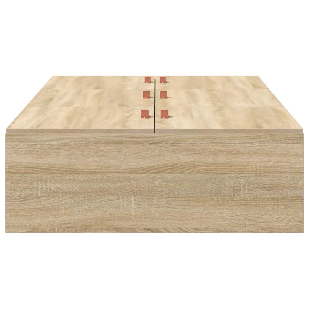 Storage Bed Frame Sonoma Oak 90 x 200 cm Engineered Wood