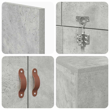 Storage Bed Frame Concrete Grey 90 x 200 cm Engineered Wood